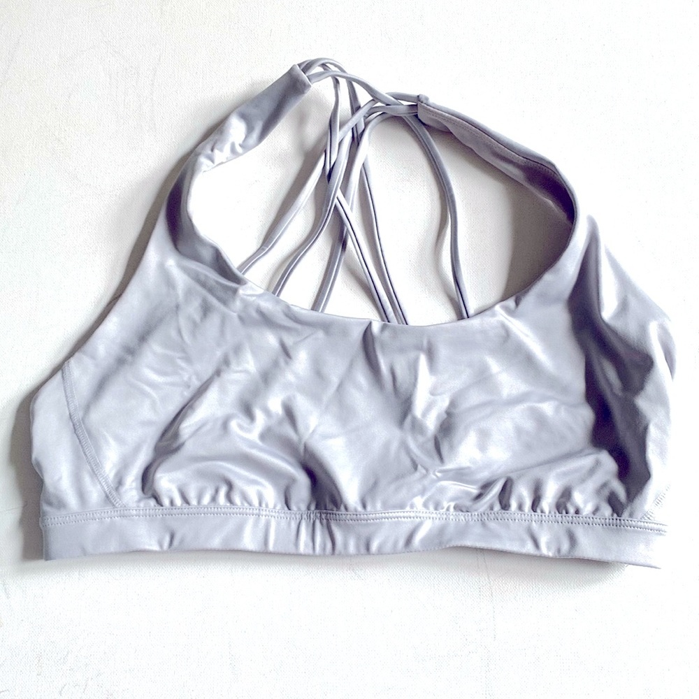 Victoria Sport Light Grey Strappy Sports Bra, Size L